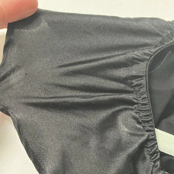 For Love & Lemons Scivvies Bodysuit Black Silk Blend Ruffle Off Shoulder Tank - Picture 7 of 8